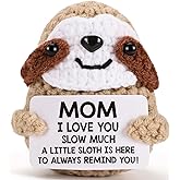 MBL Gifts for Mom Birthday Mother's - Mothers Day Easter Funny Cute Romantic Crochet Sloth for Mama Bonus Step Mother from Daughter Son, Mom I Love You Sloth Much