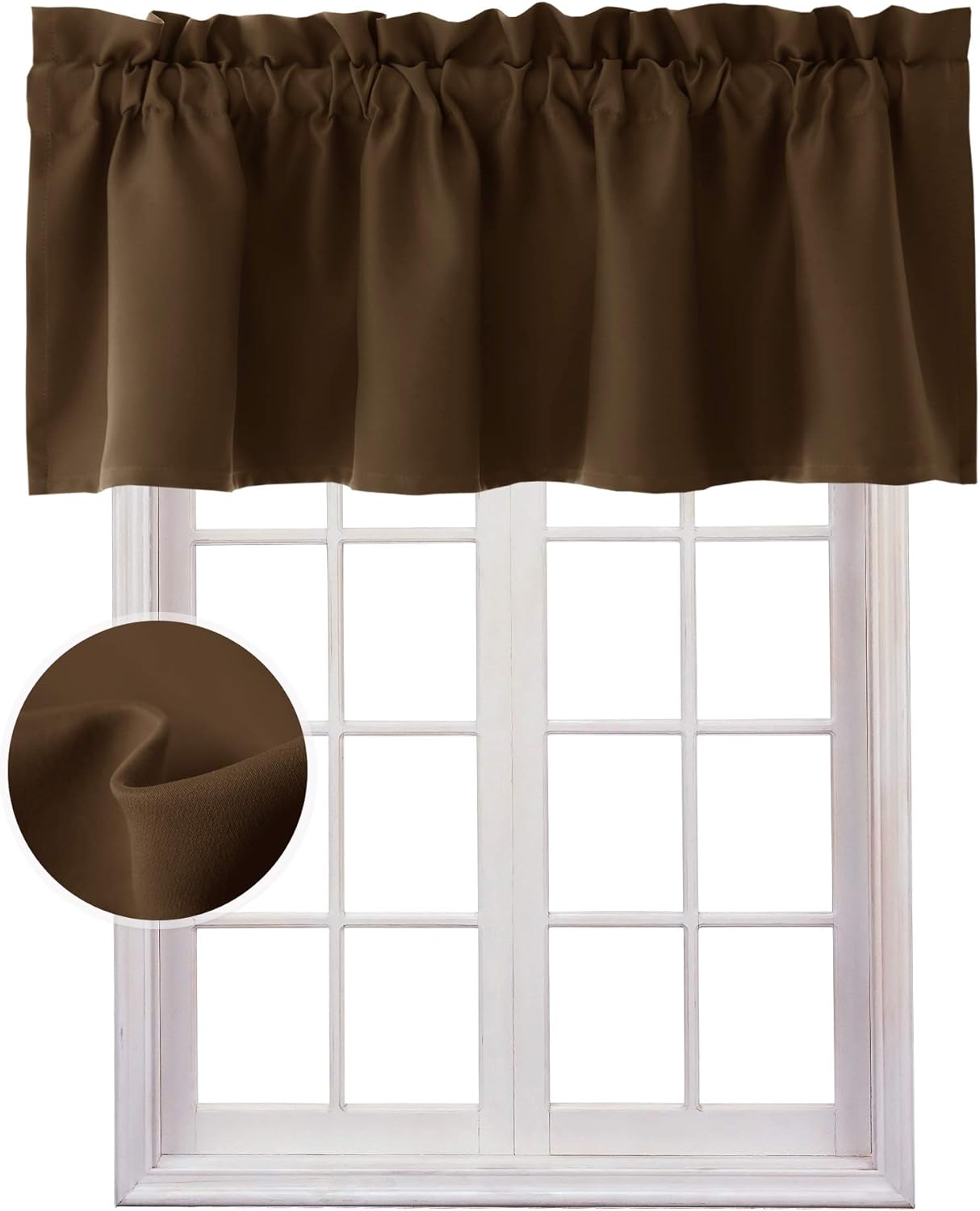 Hiasan Valance Curtains Blackout Solid Rod Pocket Valances