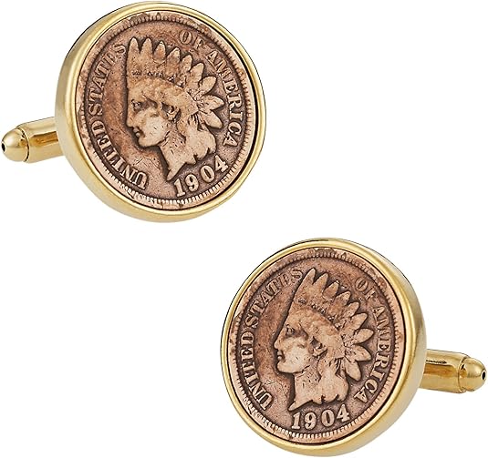 Cuff Daddy Indian Head Penny Coin Cufflinks With Presentation Box Cuff Links Jewelry Amazon Com