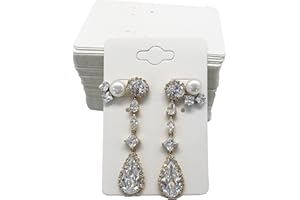 THEDISPLAYGUYS FOR YOUR MODERN LIVING 500-Pack 2x3 Pre-Punched Hanging Jewelry Earrings Display Cards (White Kraft Paper, Medium)