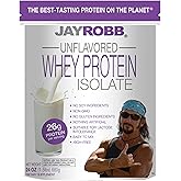 Jay Robb Whey Unflavored Isolate Protein Powder, Low Carb, Keto, Vegetarian, Gluten Free, Lactose Free, No Sugar Added, No Fa