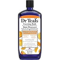 Dr Teal’s Foaming Bath with Pure Epsom Salt, Glow & Radiance with Vitamin C & Citrus Essential Oils, 34 fl oz (Packaging May