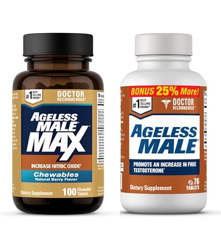 Amazon.com: Ageless Male Max Nitric Oxide Booster and Testosterone Booster for  Men : Health & Household