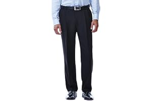 Haggar Men's E-Clo Repreve Stria Classic Fit Pleat Front Dress Pant