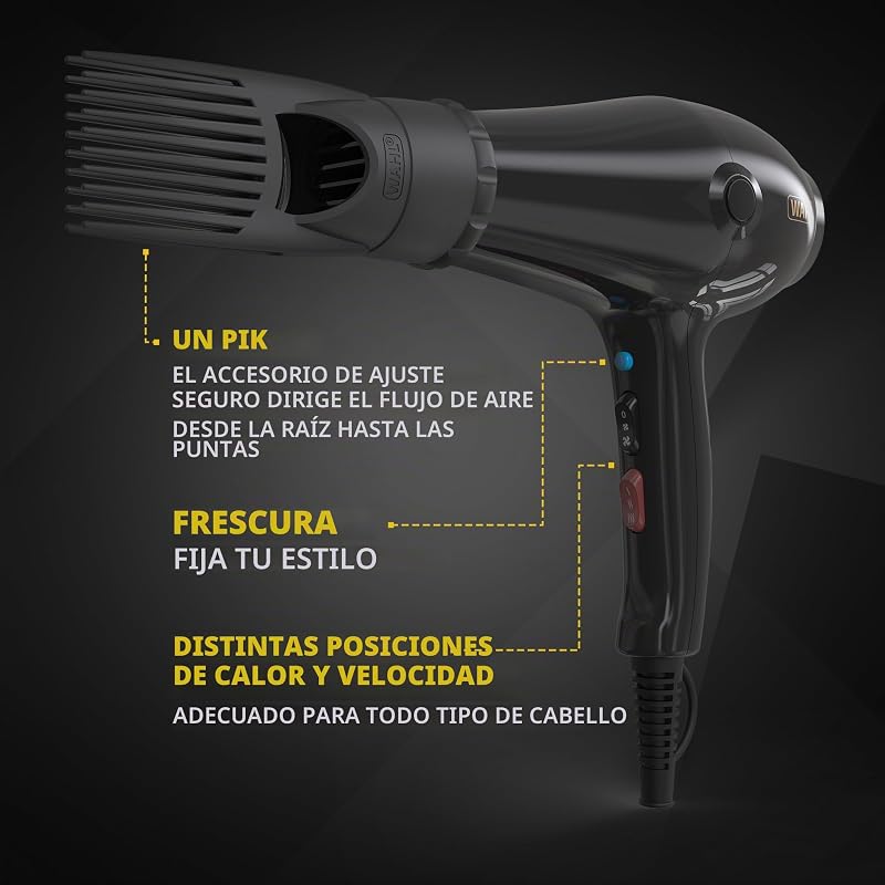 Secador de cabelo Powerpik 5000, acessório "Pik" para penteados afro