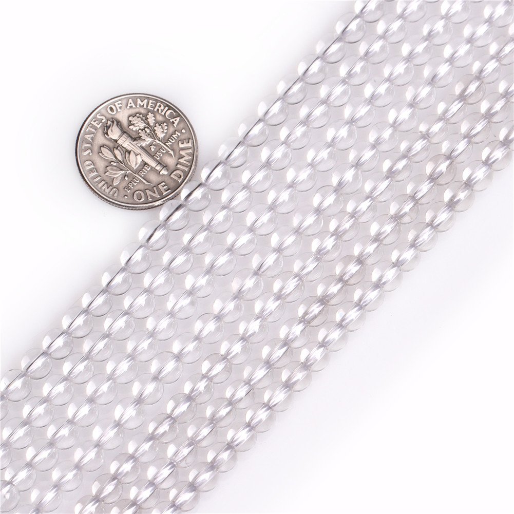 Grade natural white clear rock quartz crystal beads 15'' (white/4MM)