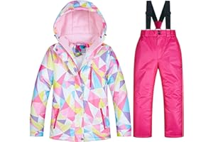 Toddler Snow Suit kids 2-Piece Snowsuit Boys Girls Ski Jacket Bib Pants Set Winter Warm Outdoor Athletic Outfits