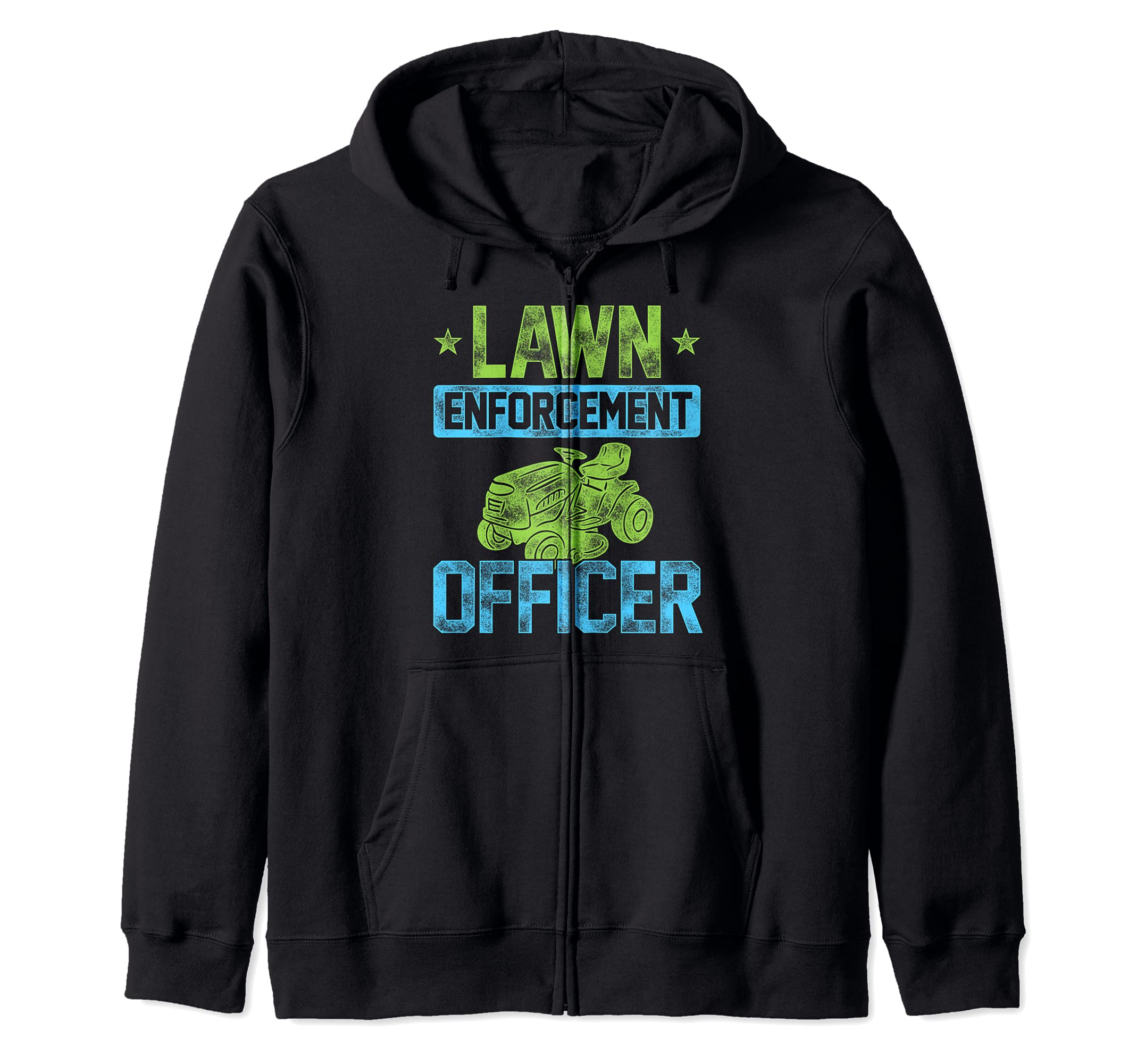 Gardening Lawn Enforcement Officer Lawn Mower Shrub Garden Zip Hoodie