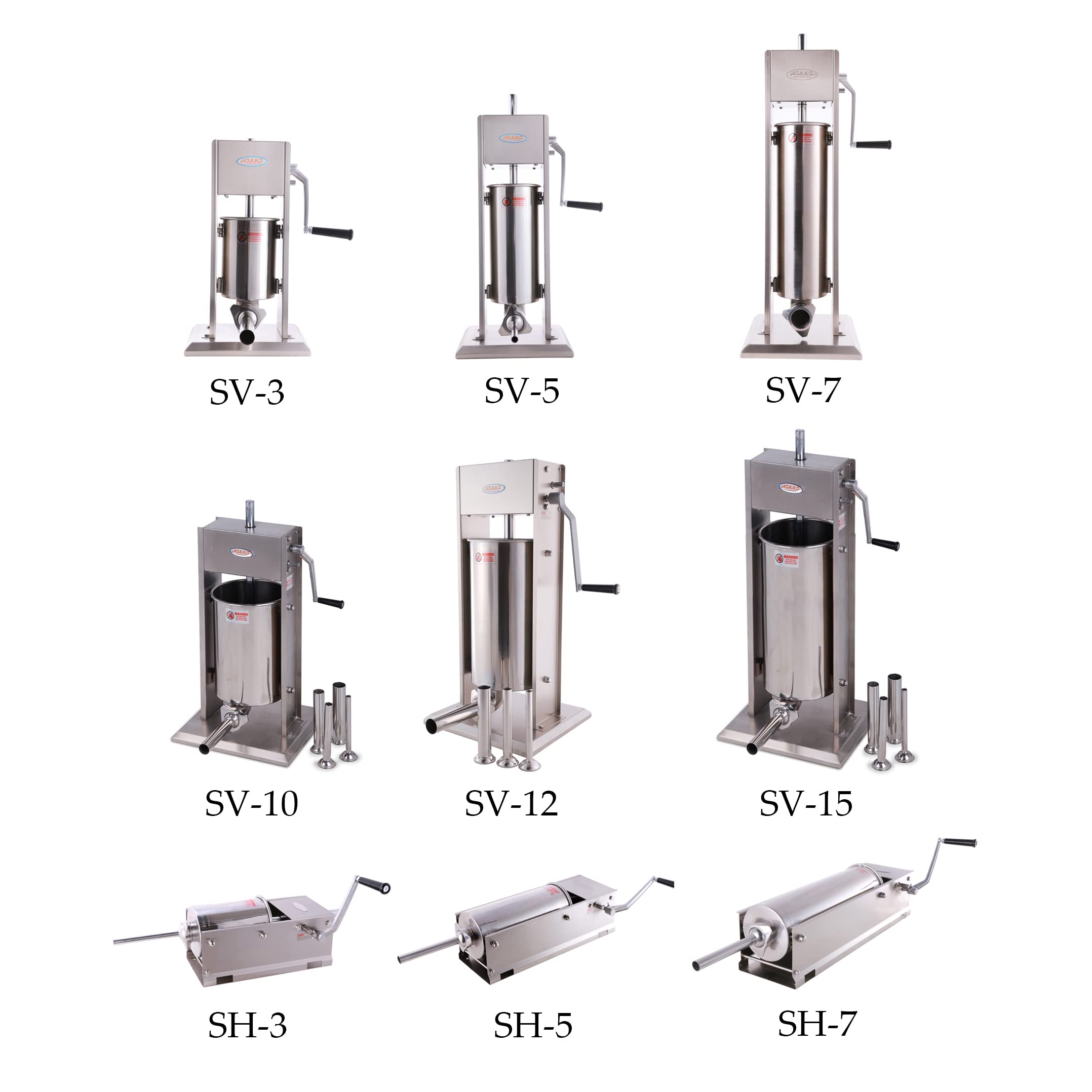 Hakka 15 Lb/7 L Sausage Stuffer 2 Speed Stainless Steel Vertical Sausage Maker