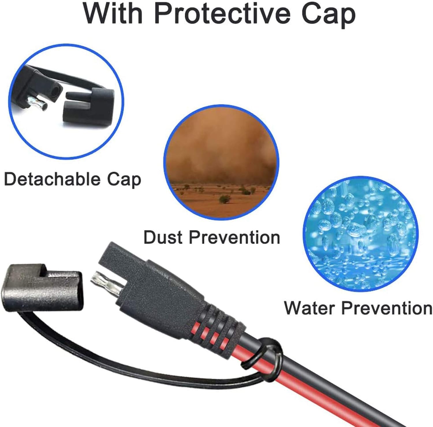 POWISER 25Feet SAE to SAE Extension Cable Quick Disconnect Connector 16AWG, for Automotive, Solar Panel Panel SAE Plug(25FT(16AWG)) : Garden & Outdoor