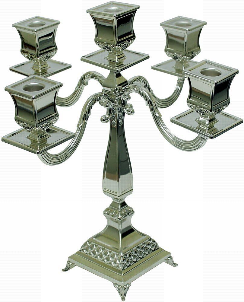 Silver Plated 5 Branch Candelabra 15"H Kitchen & Dining