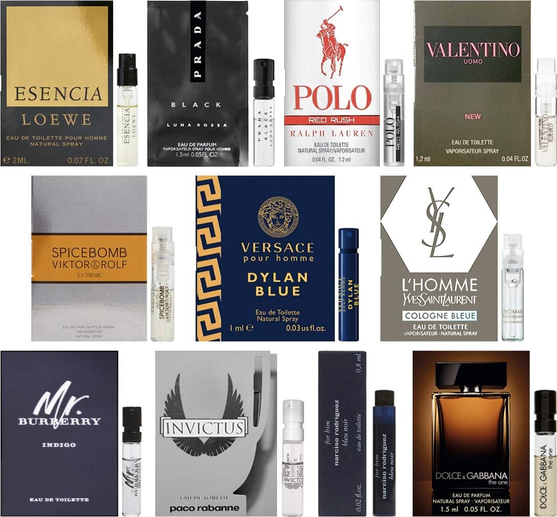 Men's Designer Fragrance Sampler - Lot of 11 Mini Cologne Sample Vials