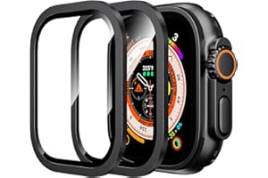 WSKEN for Apple Watch Ultra 3/Ultra 2/Ultra Screen Protector 49mm,9H Tempered Glass + Titanium Alloy Frame, [Keep Original] [Touch Sensitive] Lightweight Protective Glass Film for iwatch Ultra 3/2/1