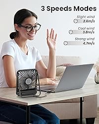 Koonie USB Desk Fan, Strong Wind Ultra Quiet Small