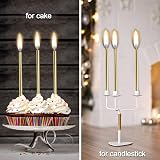 LFBEST Gold Birthday Candles 12Pcs with Holder Metallic Glitter 13cm view 5