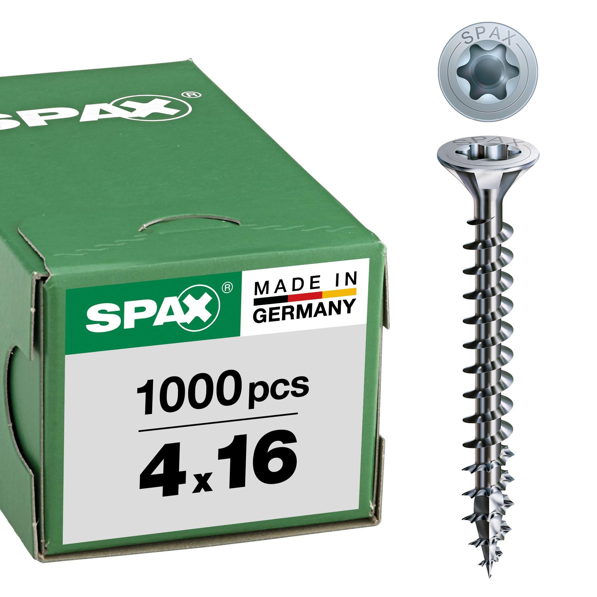 Spax 4CUT 1191010350155 Universal Screw, Countersunk, T-Star Plus, Fully Threaded, Galvanised Blank A2J, 1191010400165 โ image 1
