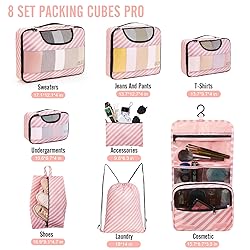 Veken 8 Set Packing Cubes for Travel