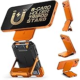 SUPCASE for MagSafe Wallet with Stand, Magnetic Wallet for Men, [Hold 5 Cards] [Adjustable Stand] [RFID Blocking] Phone Credit Card Holder Tripod for iPhone 17/16/15/14/13/12 Series, Coral