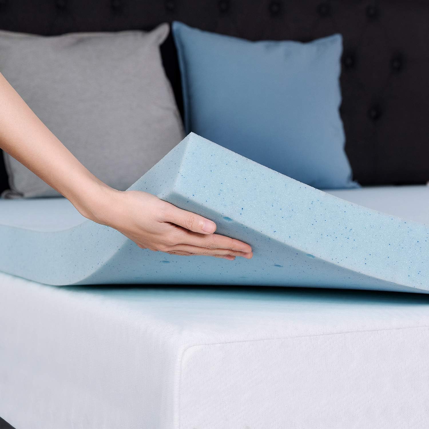 Mattress Toppers Lauraland Twin Memory Foam Mattress Topper CertiPURUS