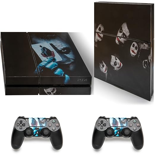 giZmoZ n gadgetZ GNG Playstation 4 PS4 Konsolen-Gehäuseaufkleber, Motiv: Joker, inklusive 2er-Set mit Aufklebern für Controll