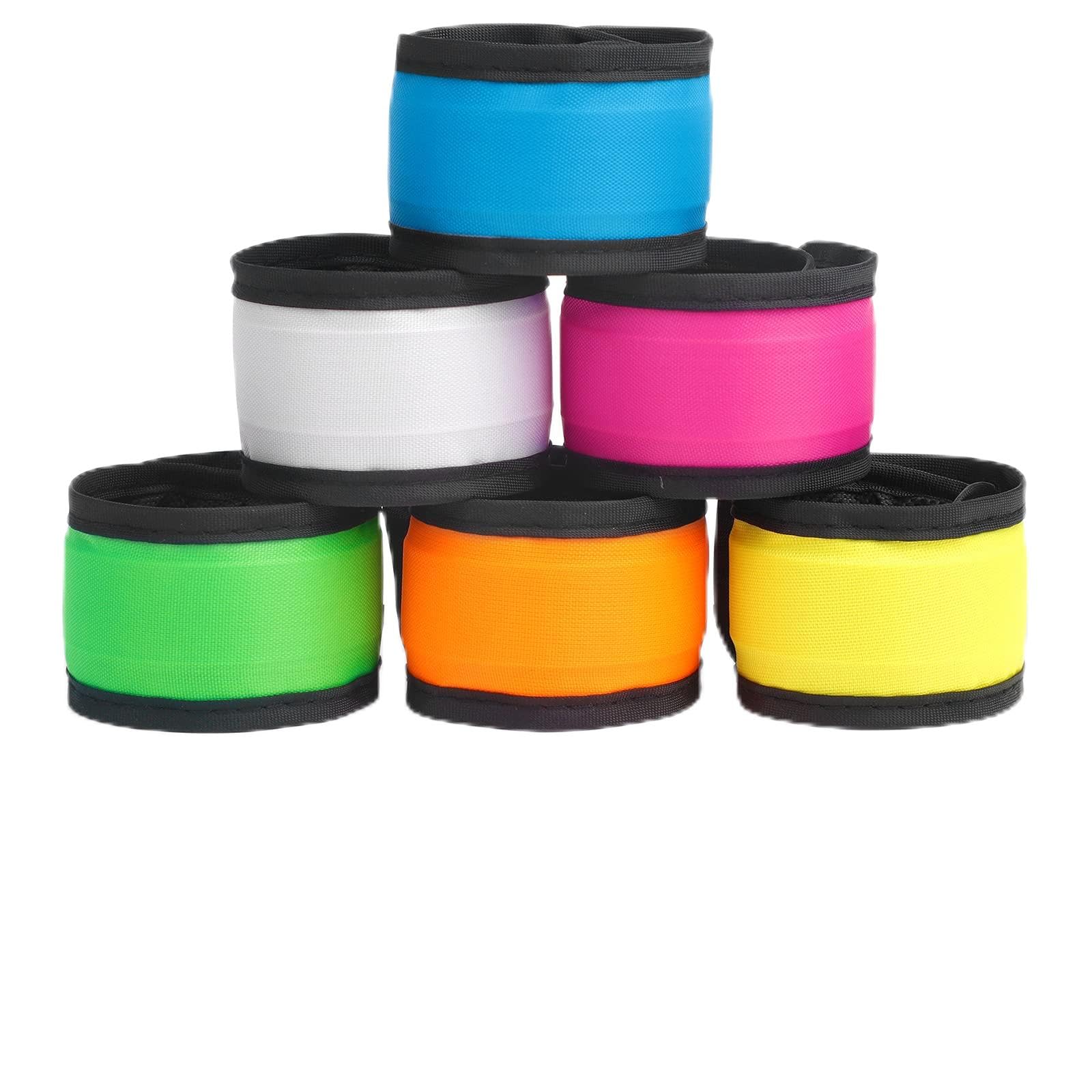 Led Light Up Toys, Flashing Bracelets Wristband fpr Kids Adults, Glow in The Dark Slap Stick Glowing Band For Birthday Halloween Christmas Party Favors Supplies Stocking Stuffer Boys Girls(6 Pack)