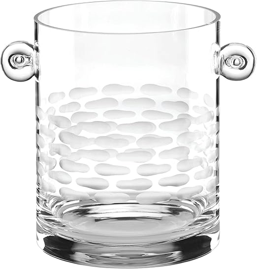 glass ice bucket with tongs