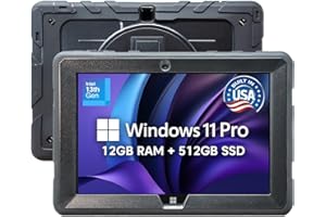 Fusion5 Built in USA 10.1” Windows 11 Professional Rugged Tablet PC - 12GB RAM 512GB SSD, Intel 13th Gen, Full HD Windows Tab