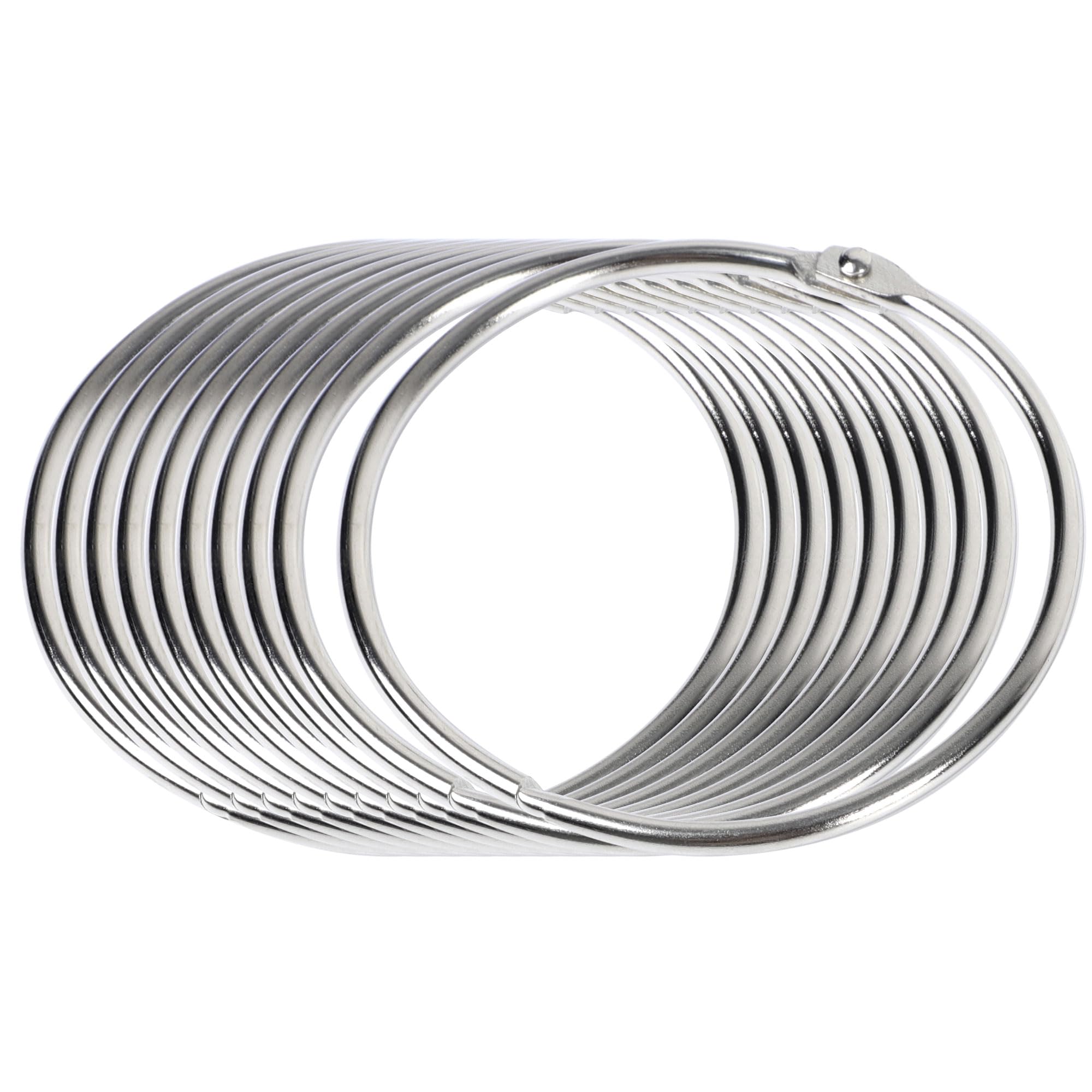uxcell 3.5 Inch 10 Pack Loose Leaf Binder Rings, Large Binder Rings, Metal Book Rings, Hinge Locking Keychain Key Rings, Silver