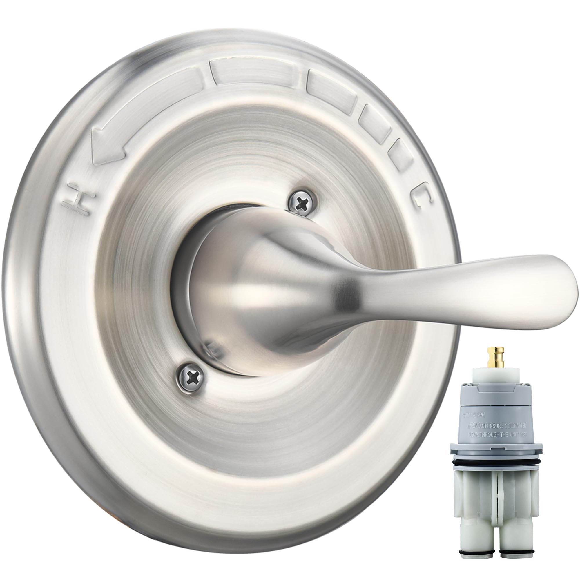 Photo 1 of Replacement for Delta Classic 13 Series Single-Function Trim Kit, T13020-SS Stainless Steel Shower Handle, Fit Delta Shower Valve R10000 Series (Cartridge Included)