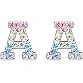 Women Initial Letter Stud Earrings,Alphabet Number Earrings Gifts Jewelry for Women