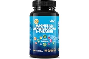 VEV Magnesium Complex, Cortisol Supplement Balance and Magnesium for Sleep, Magnesium Glycinate, Ashwagandha, L-Theanine, Shilajit, Vitamin D and Rhodiola Rosea - CortClam 120 Capsules