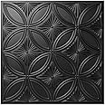 Art3d Decorative PVC Black Drop Ceiling Tile 2ft x 2ft, Glue up 3D Wall Panel 24 x 24in.12pcs