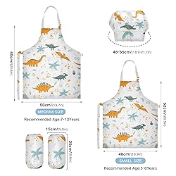 Kids Apron Chef Hat Set for Girls Cute Boys