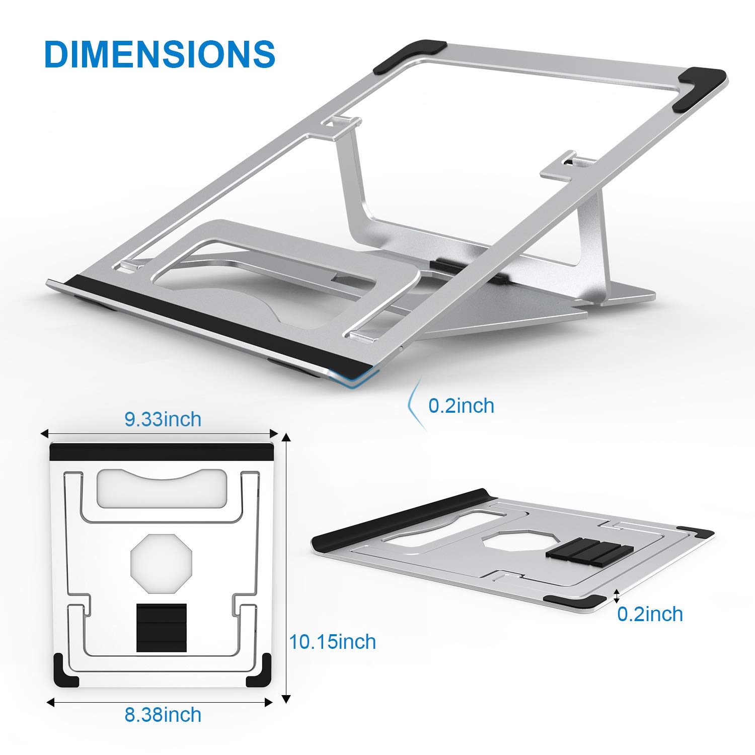 Djustable Laptop Stand - Foldable Notebook Stand Laptop Riser Desktop Holder for Desk Compatible with MacBook Air/Pro, Dell, HP, Microsoft, Asus, Samsung, XPS, Acer, Lenovo 7-17\