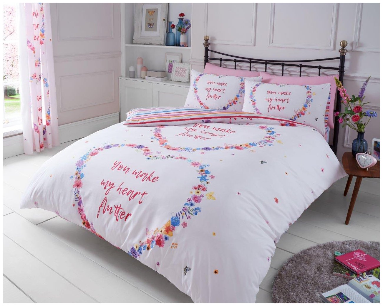 GC GAVENO CAVAILIA Gaveno Cavailia Luxurious Bed Set with Duvet Cover and Pillow Cases, Polyester-Cotton, Double, Flutter Multi