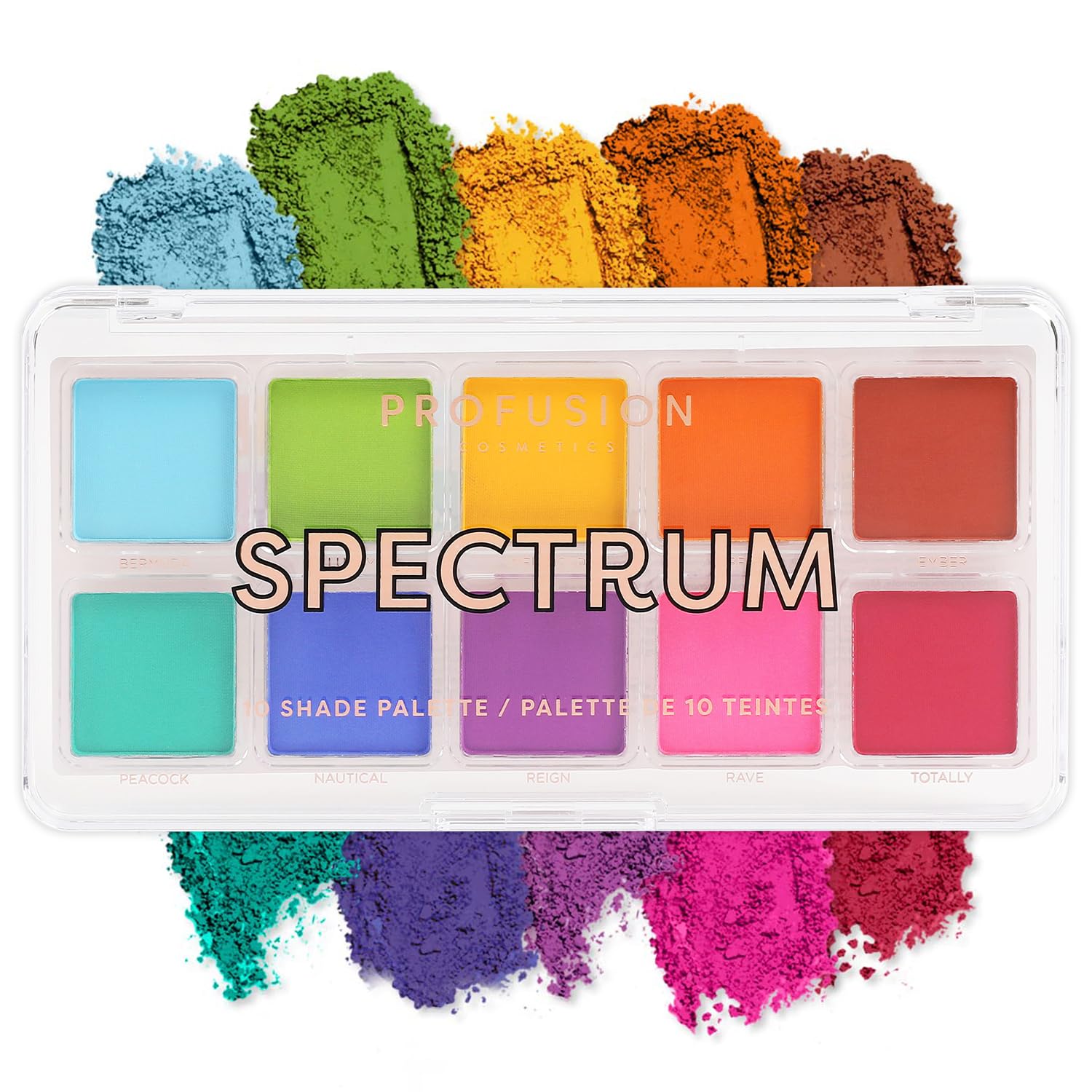 Profusion Cosmetics Spectrum Mixed 10 Shade Eyeshadow Palette (richly saturated blendable matte shades)