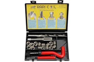 RAPI-COIL 7/16-20 UNF Thread Repair Helicoil Kit, HSS M2 Tap & Drill, SS 304 Wire Inserts - Made in India