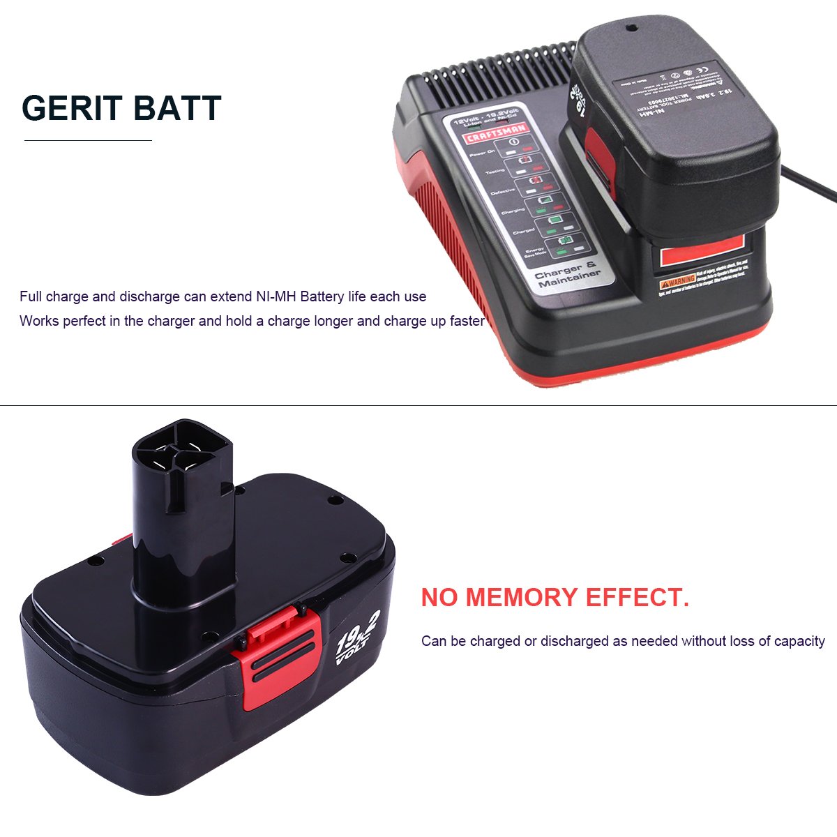 2Packs 19.2V 3.0Ah Replacement Battery for Craftsman DieHard C3 315.