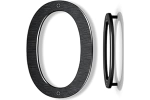 Lookopen 8 Inch Black Large House Numbers, Modern Floating Metal House Numbers for Outside, Aluminium Home Address Numbers for Front Door Outdoor Brick House (0)