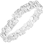 GUESS Silvertone Crystal Stone Coil Bracelet