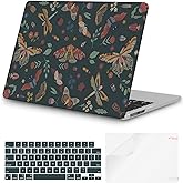 iCasso for M4 MacBook Air 13 inch Case 2026 2025-2022 M3 M2 Model A 3240 A3113 A2681, Sturdy Protective Hard Shell Case for Mac Air 13.6", Keyboard Cover + Screen Protector,Green Butterfly