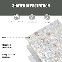 KASARO Peel and Stick Mosaic Shell Backsplash Tile