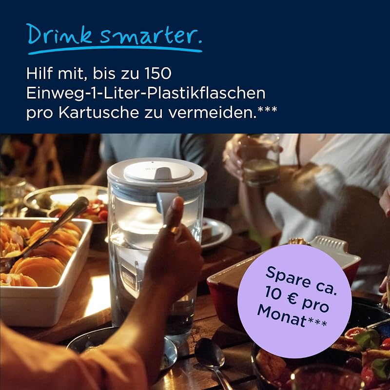 MAXTRA Glas-Wasserfilter-Kanne, 1x Pure Performance Kartusche