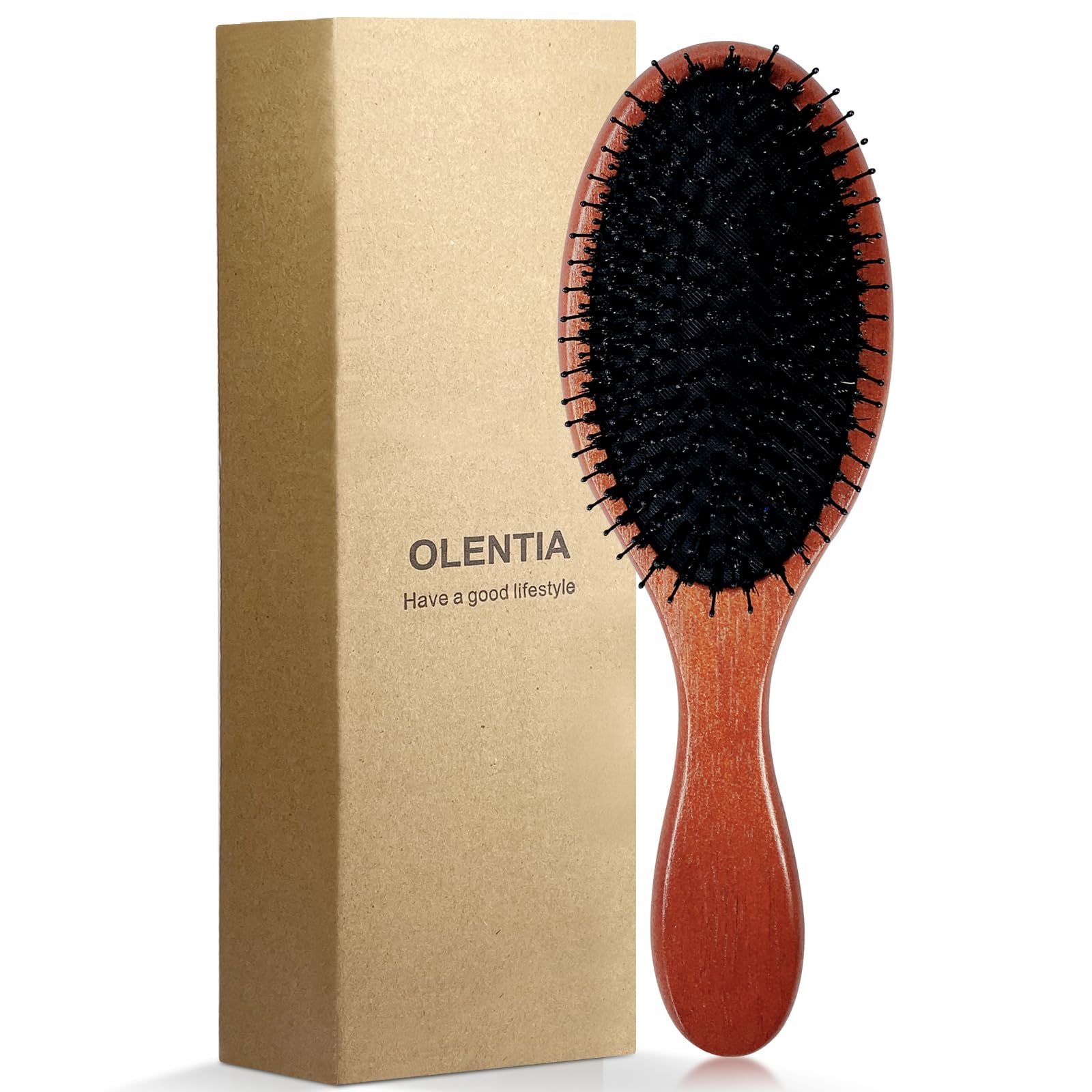 Photo 1 of RAIN’S SECRET Boar & Nylon Bristle Brushes for Women Men Kid,Natural Wooden Brush, Wet/Dry Hair Smoothing Massaging Detangling,Scalp Massage, Perfect Hair Care Tool