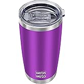WETOWETO 20oz Insulated Stainless Steel Tumbler, Double Wall Vacuum Leak-proof Travel Coffee Mug, Powder Coated Water Cup (Purple, 1 Pack)