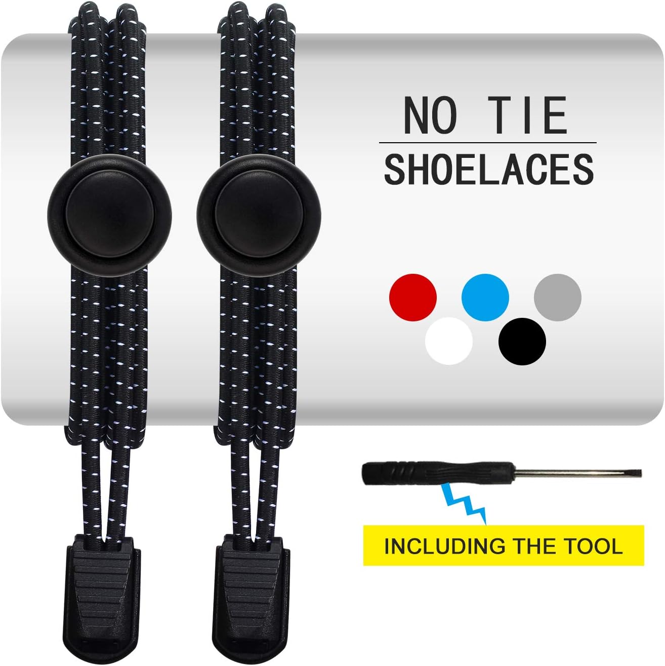 Elastic Shoe Laces for Adults and Kids - 42 inch No Tie Shoelaces for Sneakers, Boots or Tennis, Running Shoes