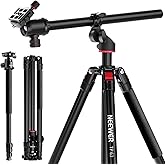 NEEWER 90 Inch Tall Overhead Horizontal Camera Tripod Monopod with Ball Head & Flexible Center Column, Metal DSLR Video Trave