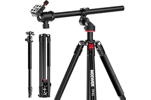 NEEWER 90 Inch Tall Overhead Horizontal Camera Tripod Monopod with Ball Head & Flexible Center Column, Metal DSLR Video Trave