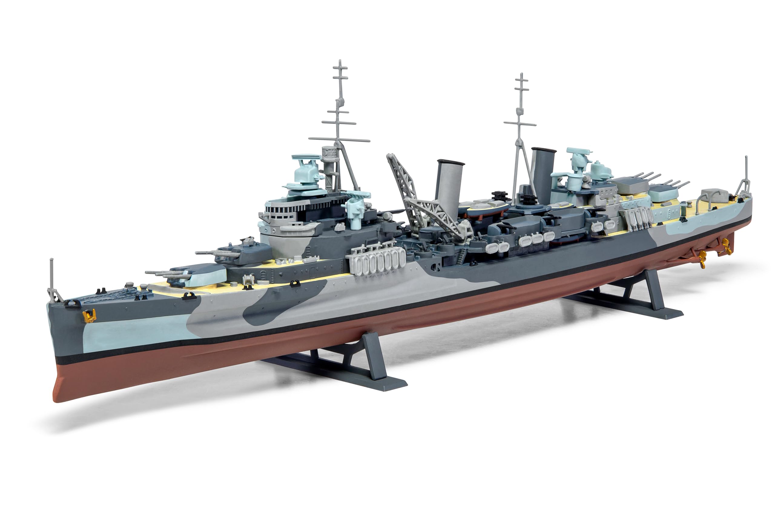 Airfix Ship Model Building Kits - HMS Belfast Miniature Craft Kit, 1/600 Scale Model Boat Kits for Adults to Build, Incl. Belfast Model Ship, Paints, Brushes & Poly Cement - Nautical Gifts for Men