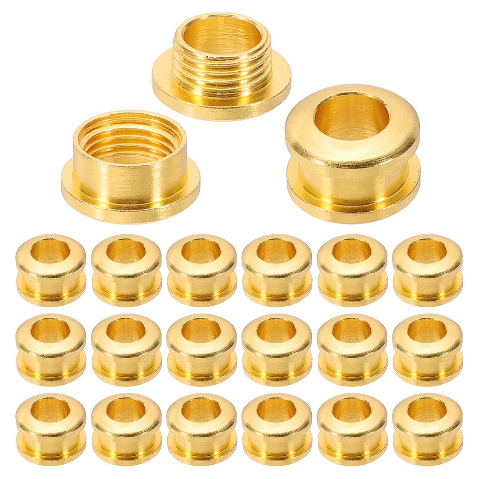PATIKIL 5mm(1/5 inch) Solid Brass Hole Eyelets, 20 Pcs Arc Surface Self Backing Grommets with Washer for Shoes Clothes Crafts Bag Leather Craft, Imitation Gold